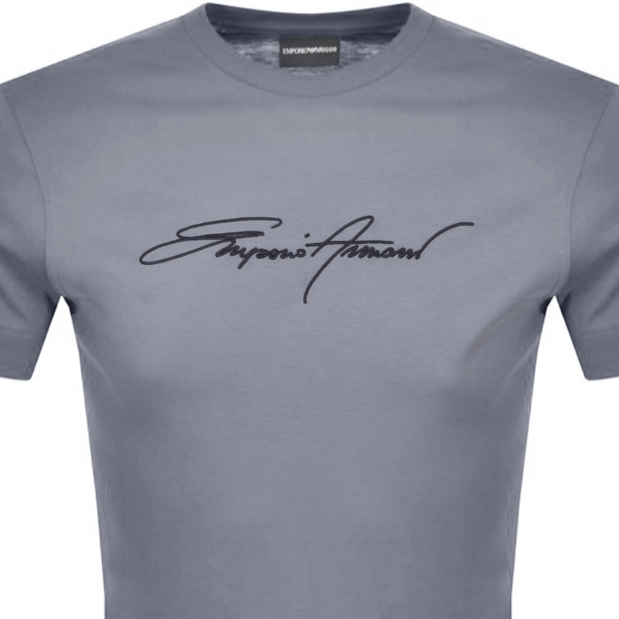 Alternative Image for ProductEmporio Armani Crew Neck Logo T Shirt Grey2